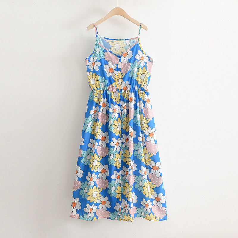 Girls Suspender Skirt Small Floral Print Suspenders