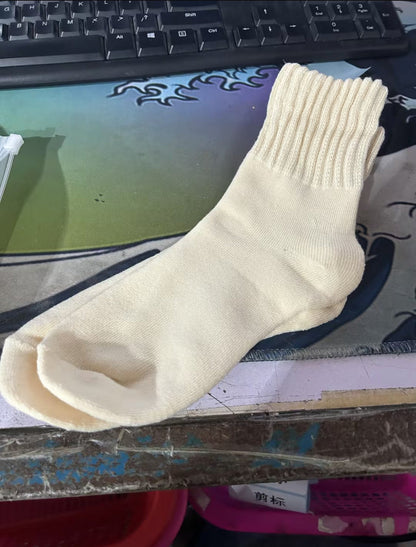 Ins Knitted Socks Winter Warm Thickened Solid Loop Socks High Ribbed Sweat-absorbent Floor Sock