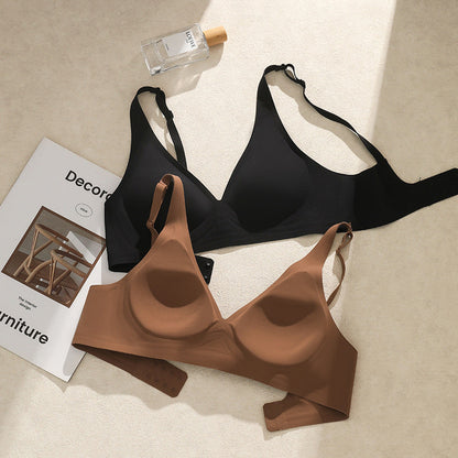 Semi-structured Cup Jelly Bar Soft-support Wireless Bra