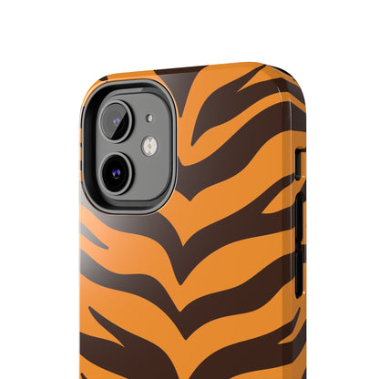 Tiger Stripe Tough Phone Case — Bold Orange & Black Animal Print (Print On Demand)