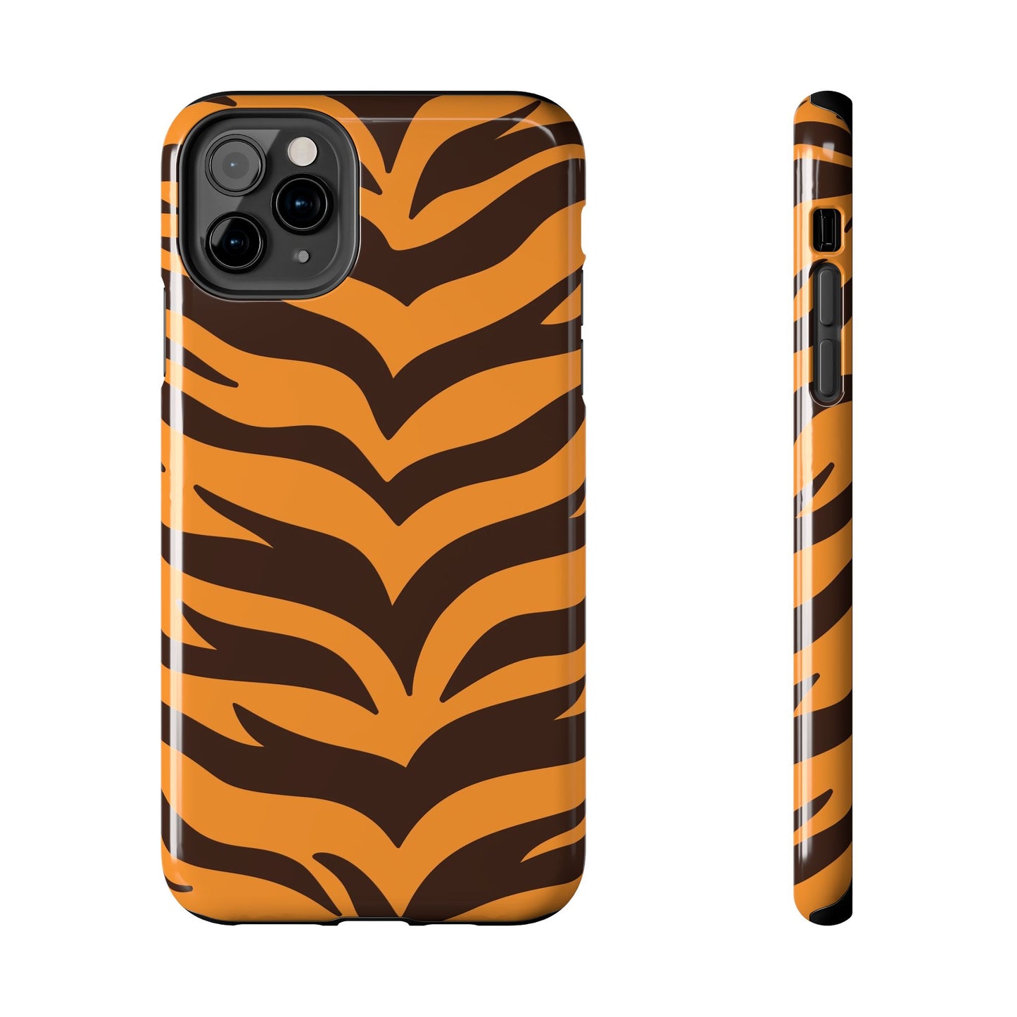 Tiger Stripe Tough Phone Case — Bold Orange & Black Animal Print (Print On Demand)