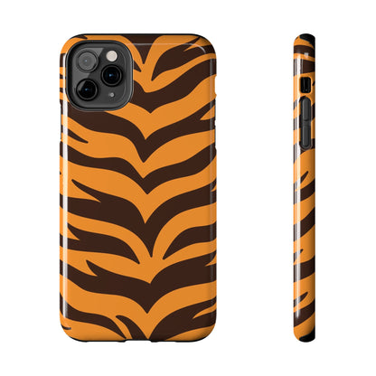 Tiger Stripe Tough Phone Case — Bold Orange & Black Animal Print (Print On Demand)