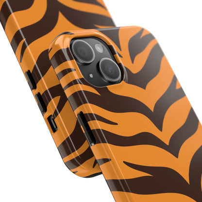 Tiger Stripe Tough Phone Case — Bold Orange & Black Animal Print (Print On Demand)