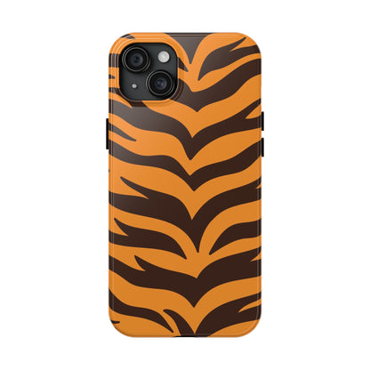 Tiger Stripe Tough Phone Case — Bold Orange & Black Animal Print (Print On Demand)