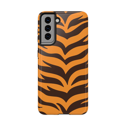 Tiger Stripe Tough Phone Case — Bold Orange & Black Animal Print (Print On Demand)