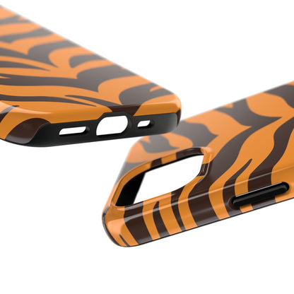 Tiger Stripe Tough Phone Case — Bold Orange & Black Animal Print (Print On Demand)