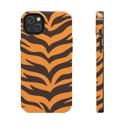 Tiger Stripe Tough Phone Case — Bold Orange & Black Animal Print (Print On Demand)