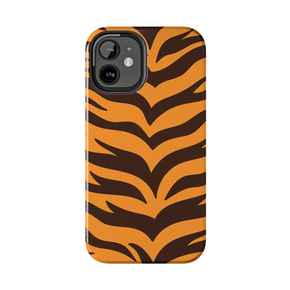 Tiger Stripe Tough Phone Case — Bold Orange & Black Animal Print (Print On Demand)