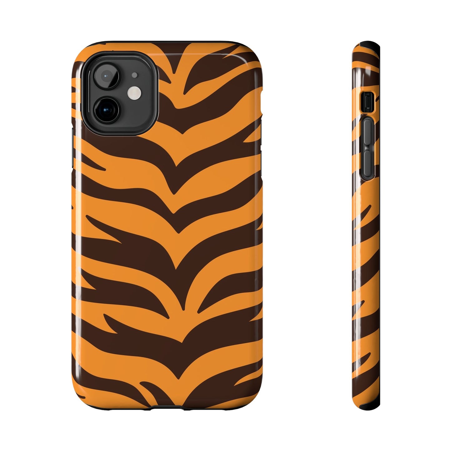 Tiger Stripe Tough Phone Case — Bold Orange & Black Animal Print (Print On Demand)