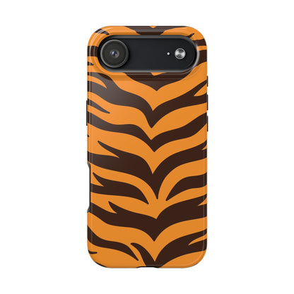 Tiger Stripe Tough Phone Case — Bold Orange & Black Animal Print (Print On Demand)