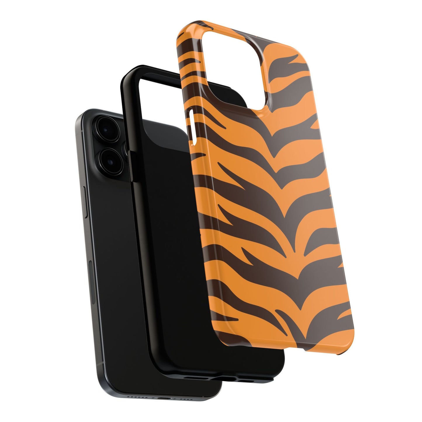 Tiger Stripe Tough Phone Case — Bold Orange & Black Animal Print (Print On Demand)