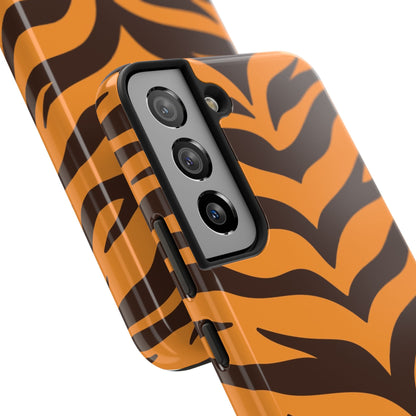 Tiger Stripe Tough Phone Case — Bold Orange & Black Animal Print (Print On Demand)