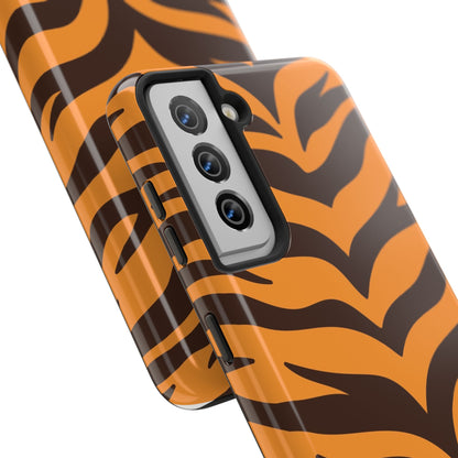 Tiger Stripe Tough Phone Case — Bold Orange & Black Animal Print (Print On Demand)