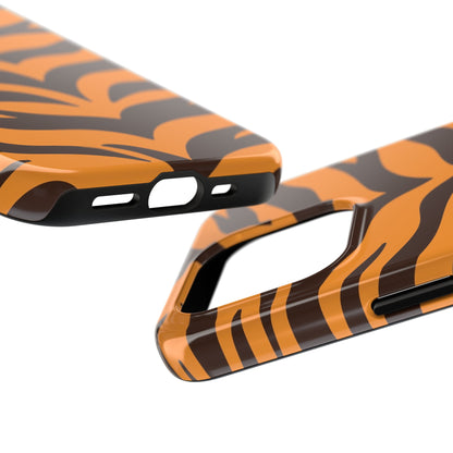 Tiger Stripe Tough Phone Case — Bold Orange & Black Animal Print (Print On Demand)