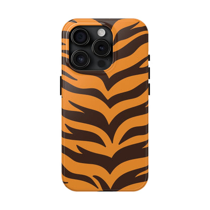 Tiger Stripe Tough Phone Case — Bold Orange & Black Animal Print (Print On Demand)