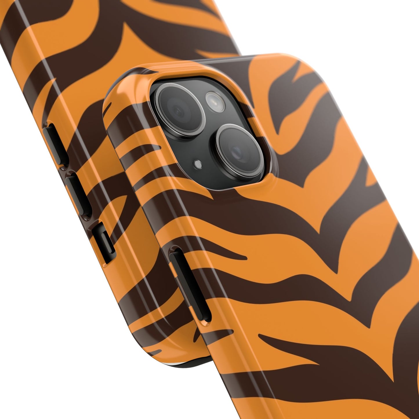 Tiger Stripe Tough Phone Case — Bold Orange & Black Animal Print (Print On Demand)