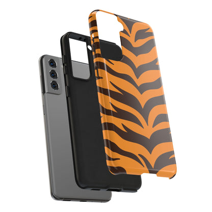 Tiger Stripe Tough Phone Case — Bold Orange & Black Animal Print (Print On Demand)