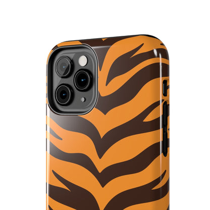 Tiger Stripe Tough Phone Case — Bold Orange & Black Animal Print (Print On Demand)