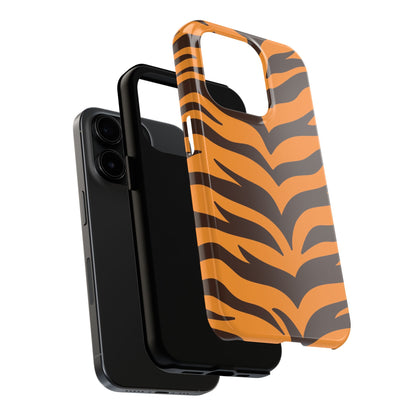 Tiger Stripe Tough Phone Case — Bold Orange & Black Animal Print (Print On Demand)