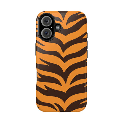 Tiger Stripe Tough Phone Case — Bold Orange & Black Animal Print (Print On Demand)