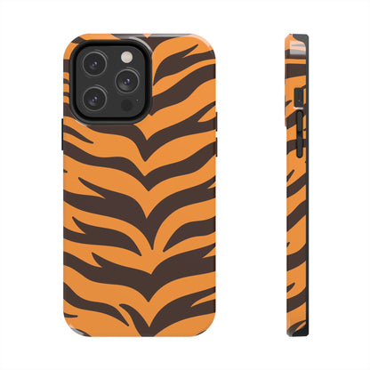 Tiger Stripe Tough Phone Case — Bold Orange & Black Animal Print (Print On Demand)