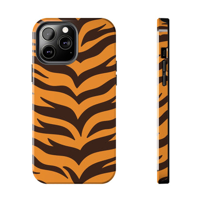 Tiger Stripe Tough Phone Case — Bold Orange & Black Animal Print (Print On Demand)