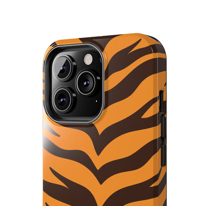 Tiger Stripe Tough Phone Case — Bold Orange & Black Animal Print (Print On Demand)