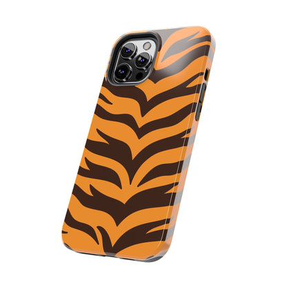 Tiger Stripe Tough Phone Case — Bold Orange & Black Animal Print (Print On Demand)