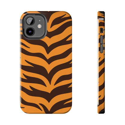 Tiger Stripe Tough Phone Case — Bold Orange & Black Animal Print (Print On Demand)