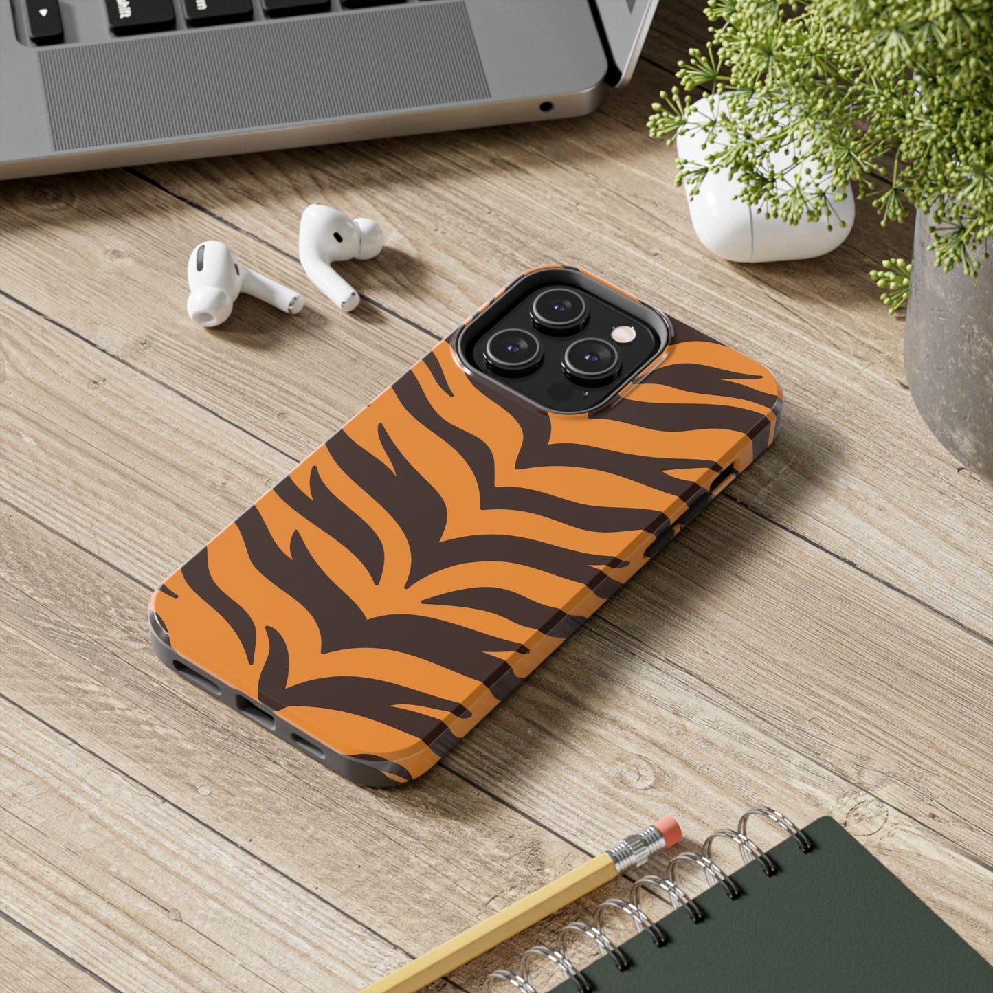 Tiger Stripe Tough Phone Case — Bold Orange & Black Animal Print (Print On Demand)