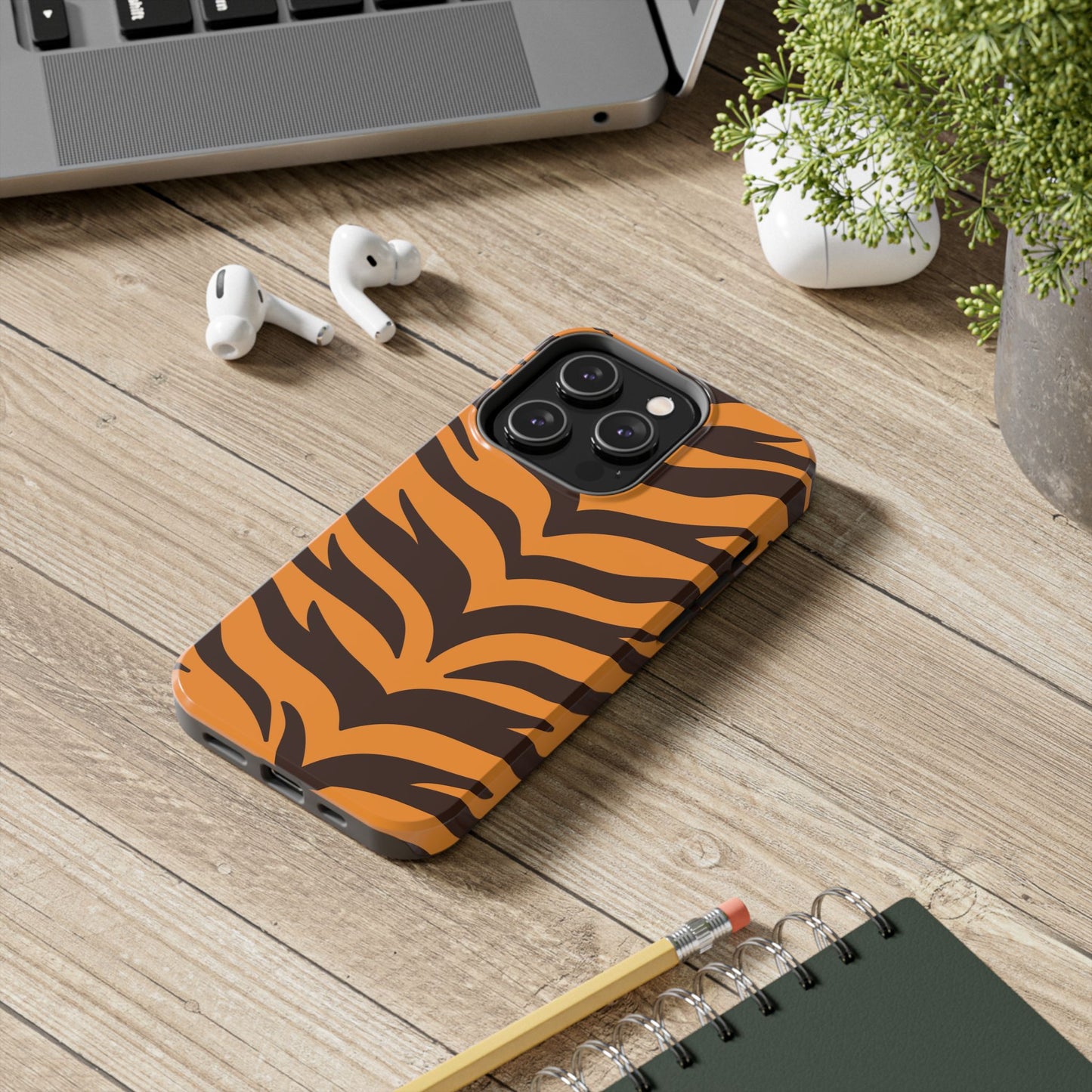 Tiger Stripe Tough Phone Case — Bold Orange & Black Animal Print (Print On Demand)