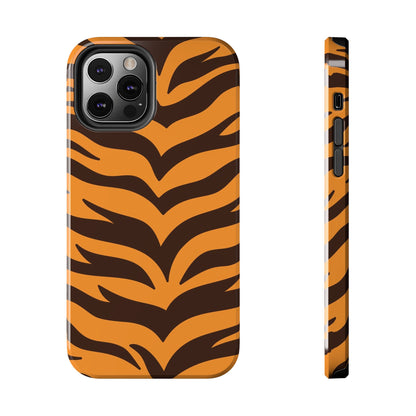 Tiger Stripe Tough Phone Case — Bold Orange & Black Animal Print (Print On Demand)