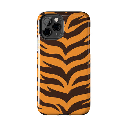 Tiger Stripe Tough Phone Case — Bold Orange & Black Animal Print (Print On Demand)