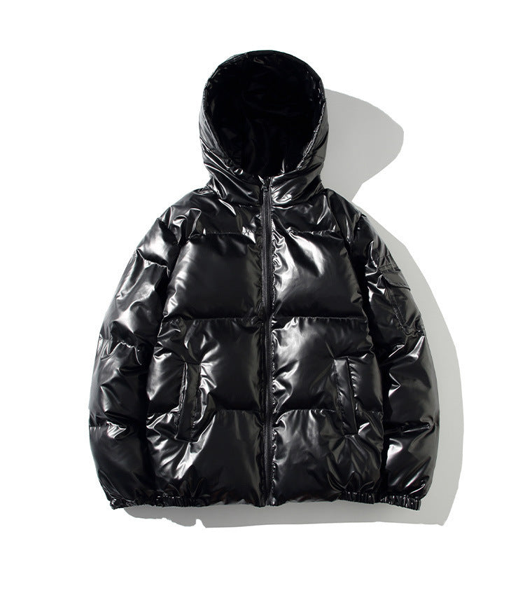 Metallic Glossy Puffer Jacket – Ultra Warm Hooded Winter Coat