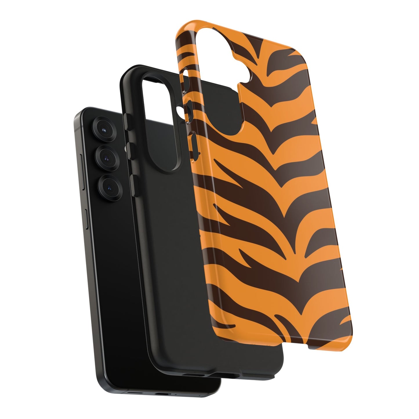 Tiger Stripe Tough Phone Case — Bold Orange & Black Animal Print (Print On Demand)