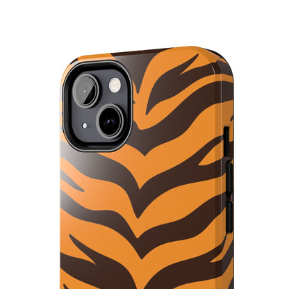 Tiger Stripe Tough Phone Case — Bold Orange & Black Animal Print (Print On Demand)