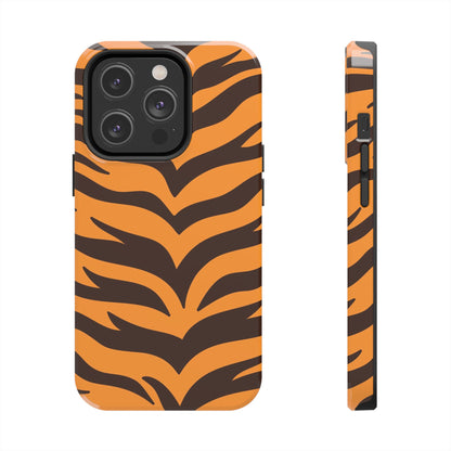 Tiger Stripe Tough Phone Case — Bold Orange & Black Animal Print (Print On Demand)