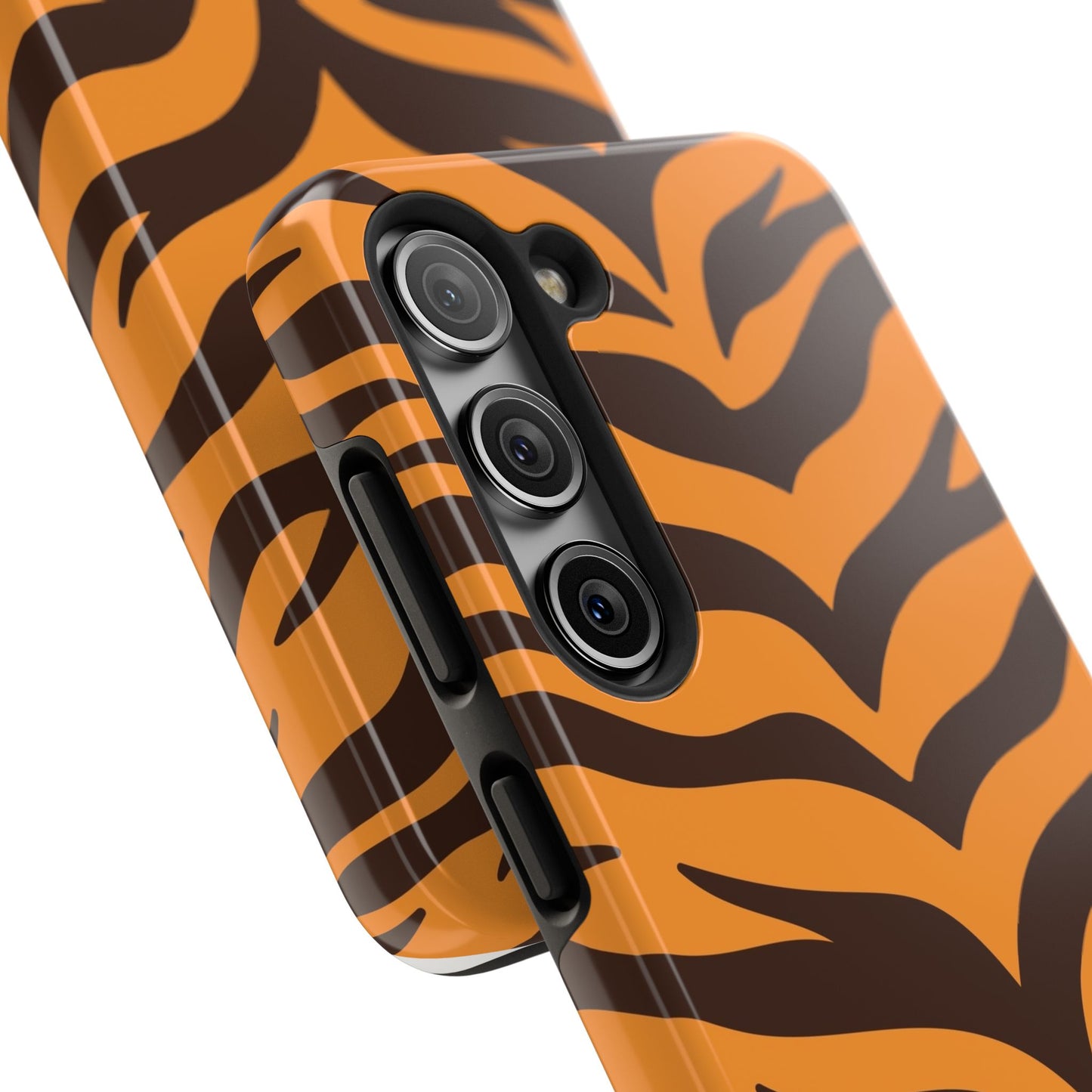 Tiger Stripe Tough Phone Case — Bold Orange & Black Animal Print (Print On Demand)