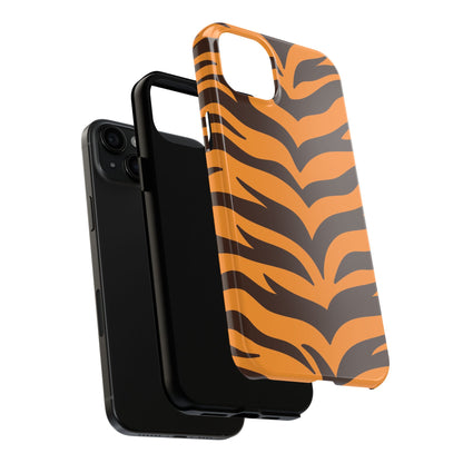 Tiger Stripe Tough Phone Case — Bold Orange & Black Animal Print (Print On Demand)