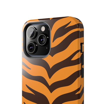 Tiger Stripe Tough Phone Case — Bold Orange & Black Animal Print (Print On Demand)