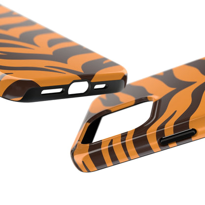 Tiger Stripe Tough Phone Case — Bold Orange & Black Animal Print (Print On Demand)