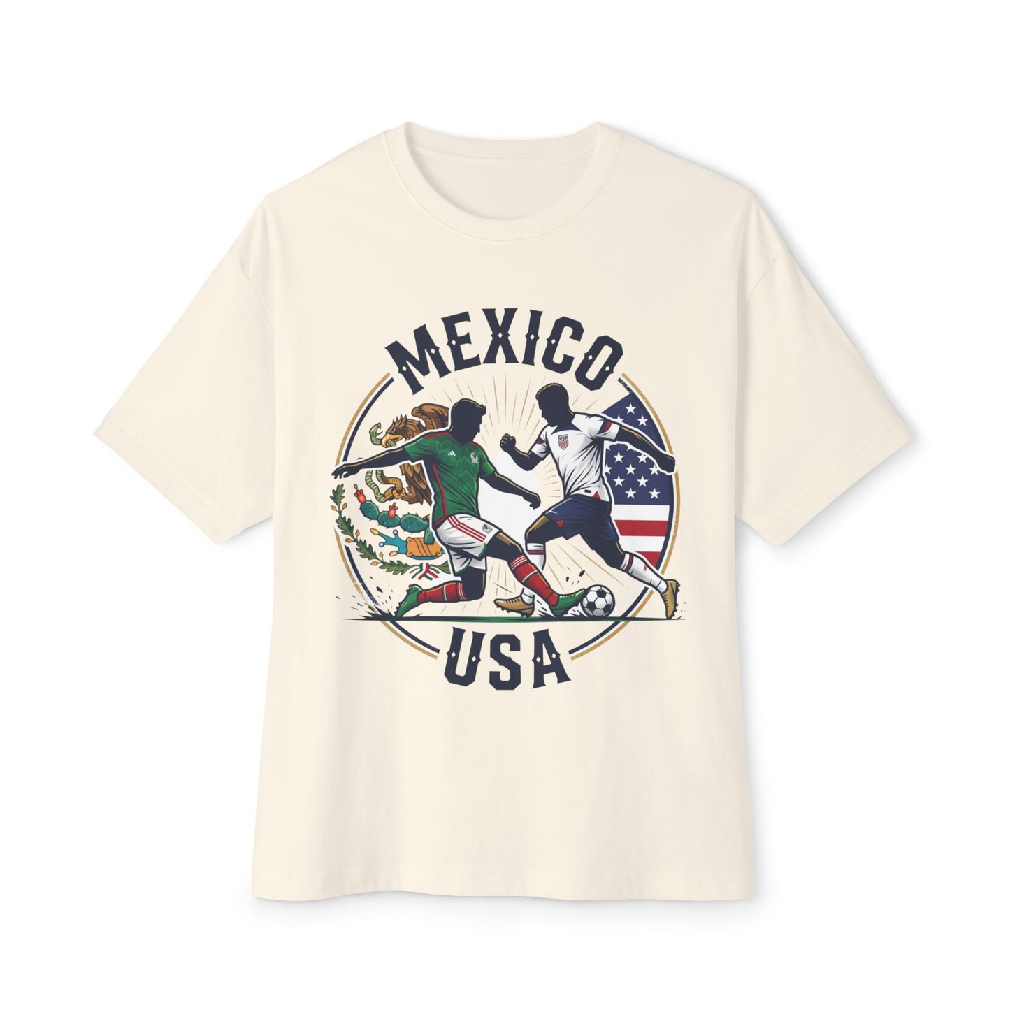 Mexico vs USA Soccer Tee — Dual Flag Soccer Fans Shirt