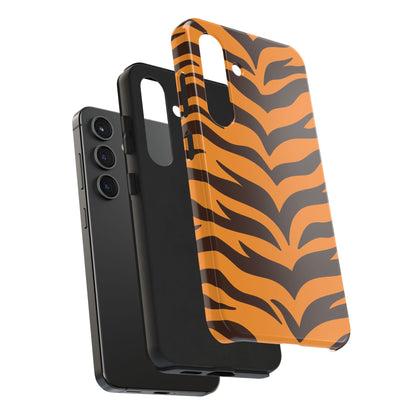 Tiger Stripe Tough Phone Case — Bold Orange & Black Animal Print (Print On Demand)