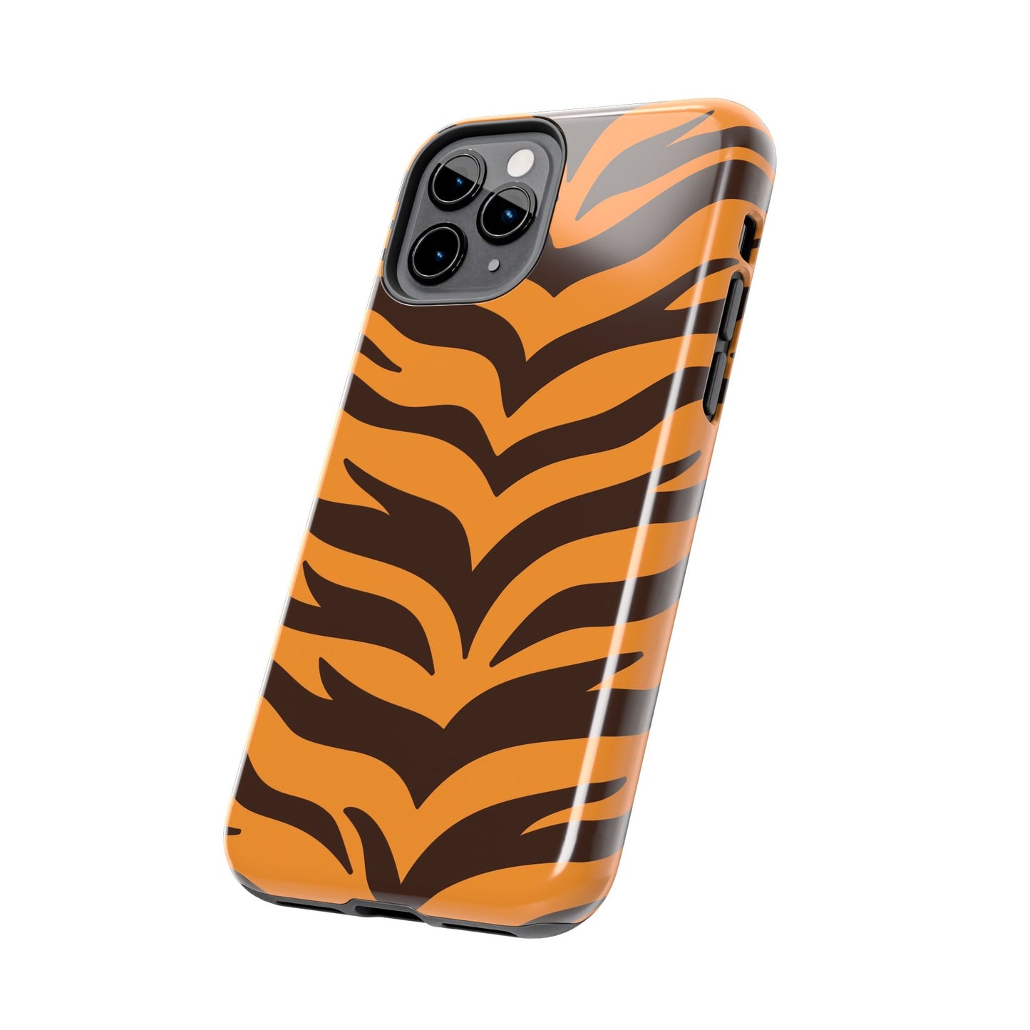 Tiger Stripe Tough Phone Case — Bold Orange & Black Animal Print (Print On Demand)
