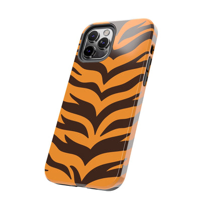 Tiger Stripe Tough Phone Case — Bold Orange & Black Animal Print (Print On Demand)