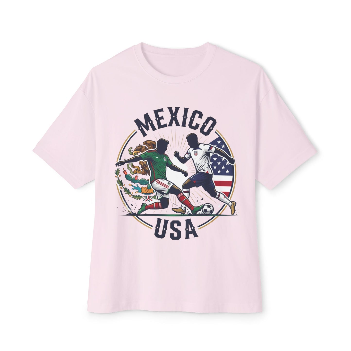 Mexico vs USA Soccer Tee — Dual Flag Soccer Fans Shirt