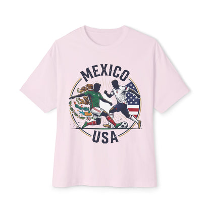 Mexico vs USA Soccer Tee — Dual Flag Soccer Fans Shirt