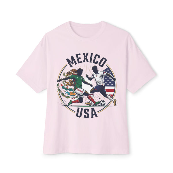 Mexico vs USA Soccer Tee — Dual Flag Soccer Fans Shirt