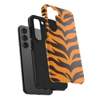 Tiger Stripe Tough Phone Case — Bold Orange & Black Animal Print (Print On Demand)