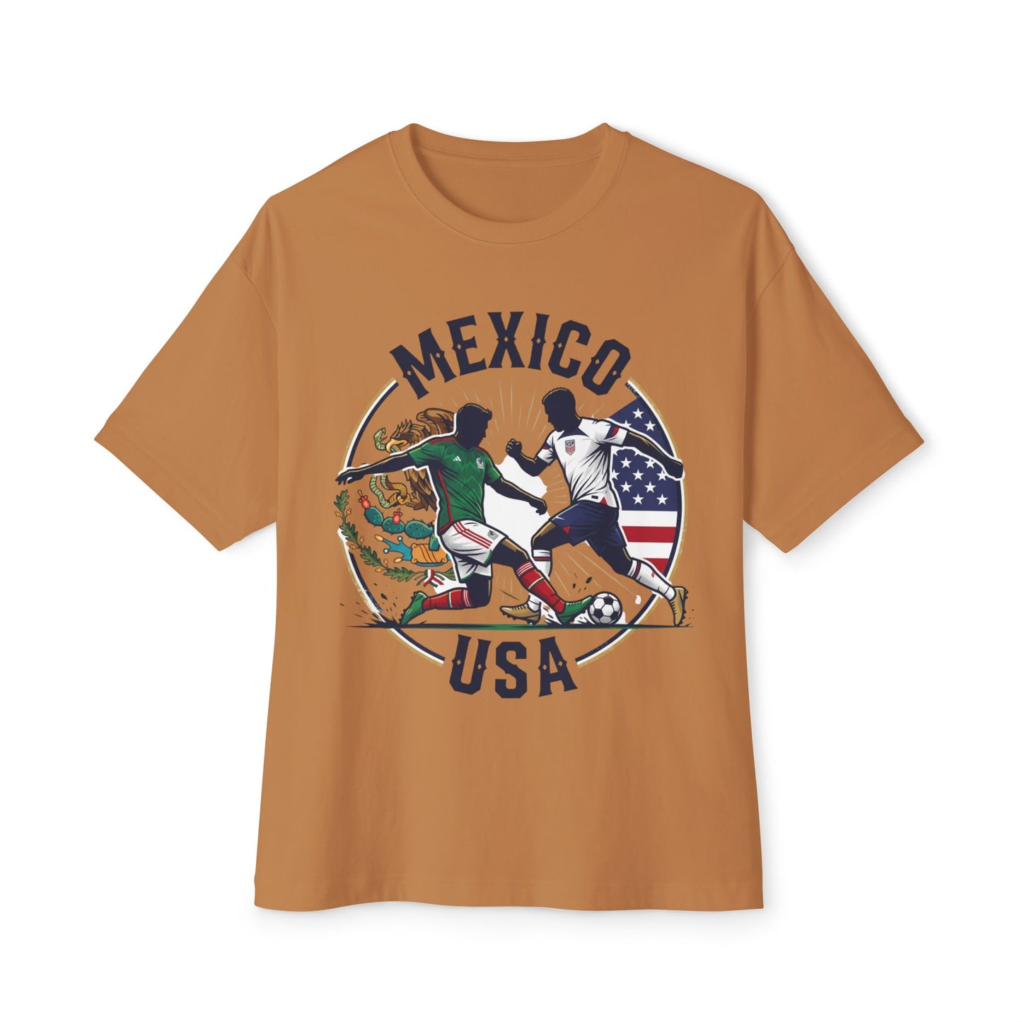 Mexico vs USA Soccer Tee — Dual Flag Soccer Fans Shirt